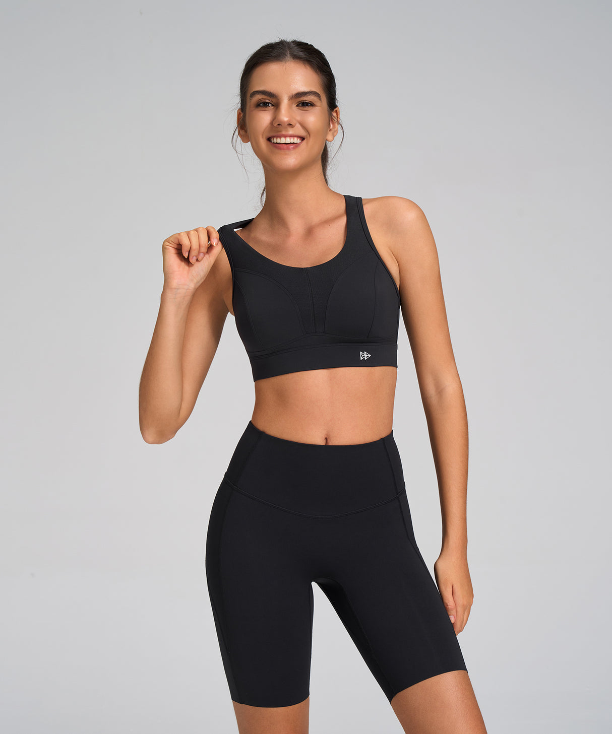 Enfold Sport-BH mit Rundhalsausschnitt und Mesh-Front | Sport-BH mit starkem Halt für Damen
