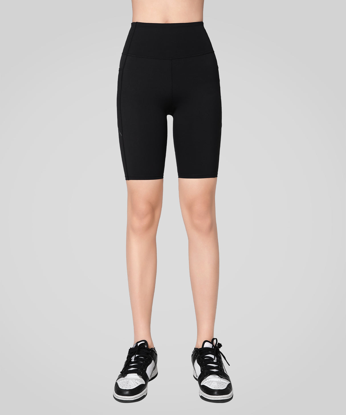 Echo Stretchy High Waist Shorts with Side Pockets 9‘’| Women's High Support Running Shorts Echo Stretchy High Waist Shorts with Side Pockets 9‘’| Women's High Support Running Shorts