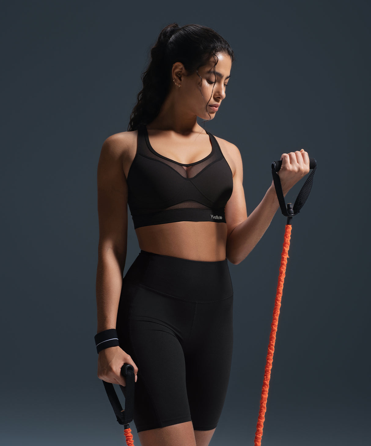 Reggiseno da corsa imbottito in rete con scollo a V Shift | Reggiseno sportivo ad alto sostegno da donna