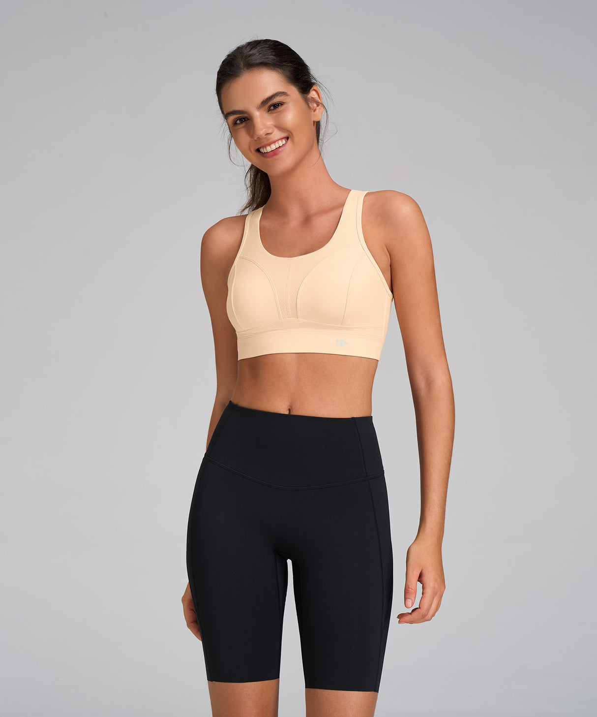 Enfold Sport-BH mit Rundhalsausschnitt und Mesh-Front | Sport-BH mit starkem Halt für Damen