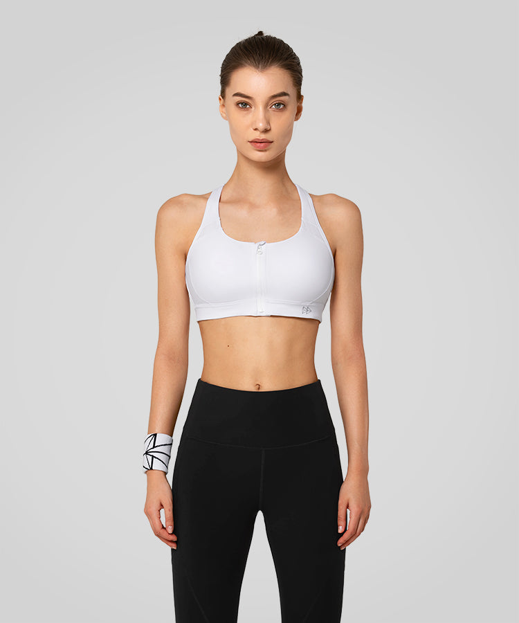 Reggiseno da corsa imbottito con cerniera frontale Enfold | Reggiseno sportivo ad alto sostegno da donna Reggiseno da corsa imbottito con cerniera frontale Enfold | Reggiseno sportivo ad alto sostegno da donna