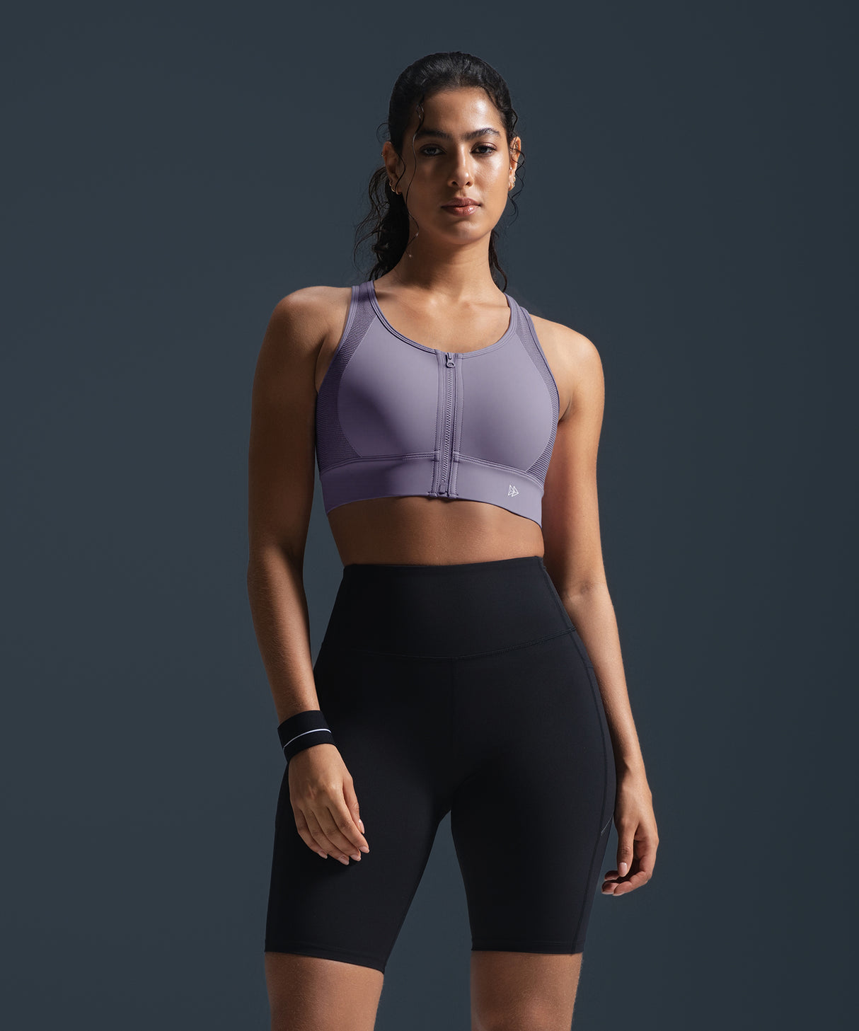 Reggiseno da corsa imbottito con zip frontale Enfold Racerback | Reggiseno sportivo ad alto sostegno da donna