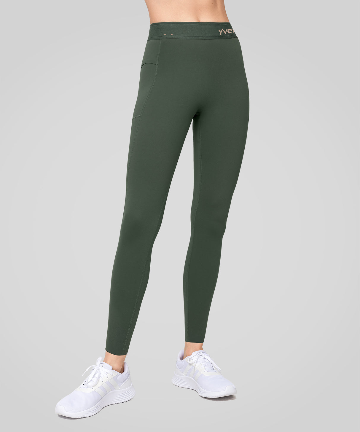 Power High Waist Logo Pockets Lined Running Leggings 24'' | Women's High Support Leggings