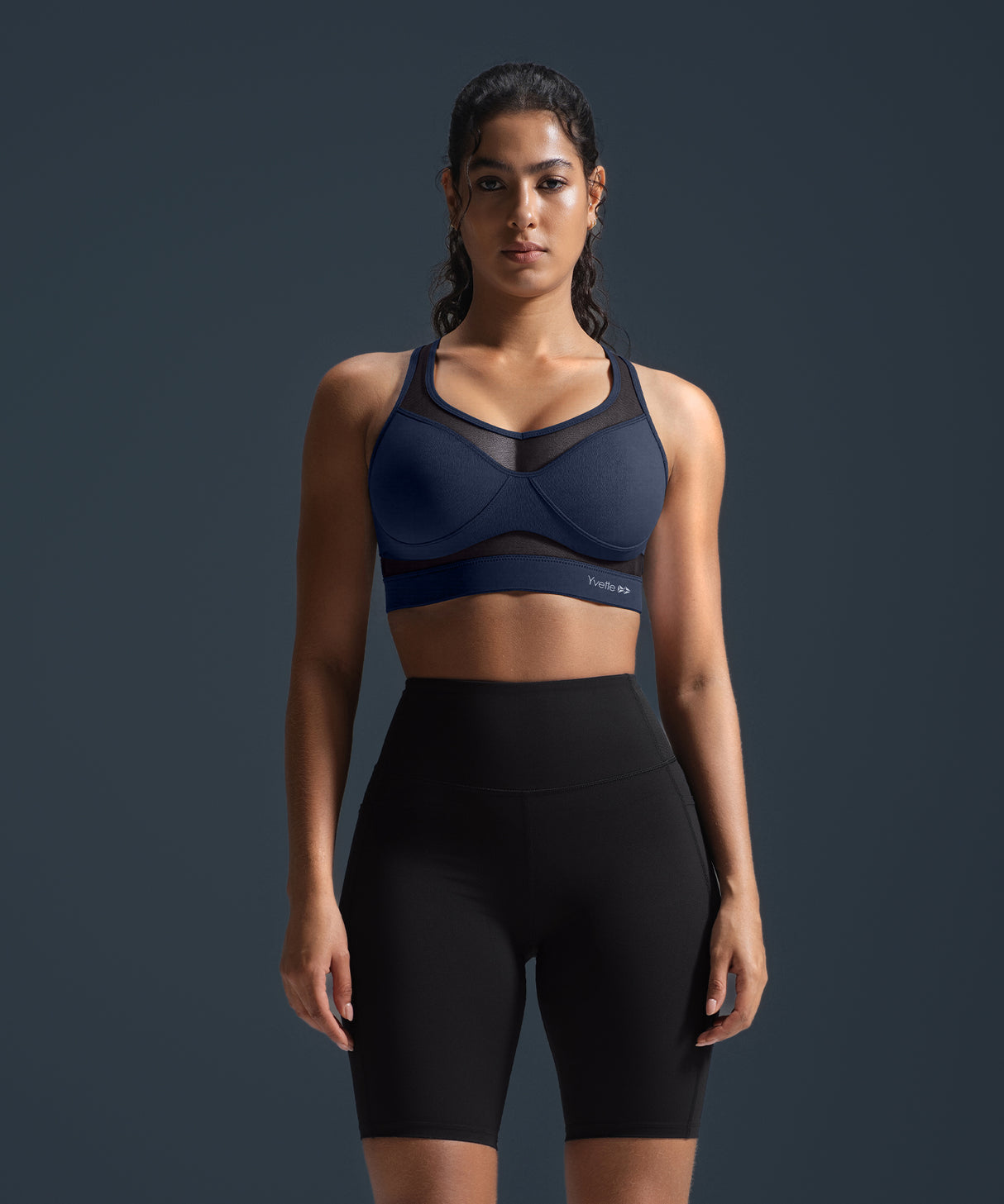 Reggiseno da corsa imbottito in rete con scollo a V Shift | Reggiseno sportivo ad alto sostegno da donna