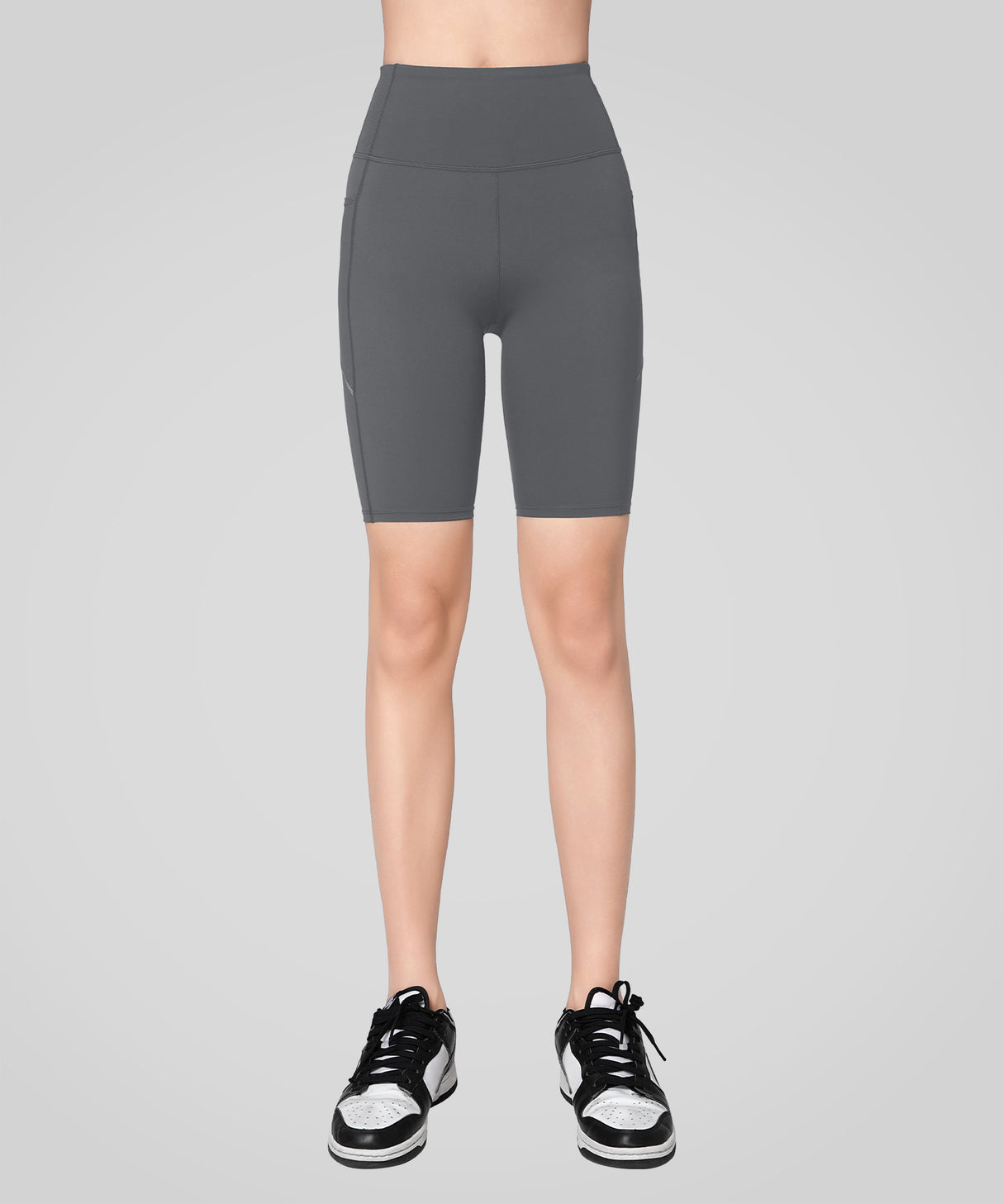 Echo Stretchy High Waist Shorts with Side Pockets 9‘’| Women's High Support Running Shorts