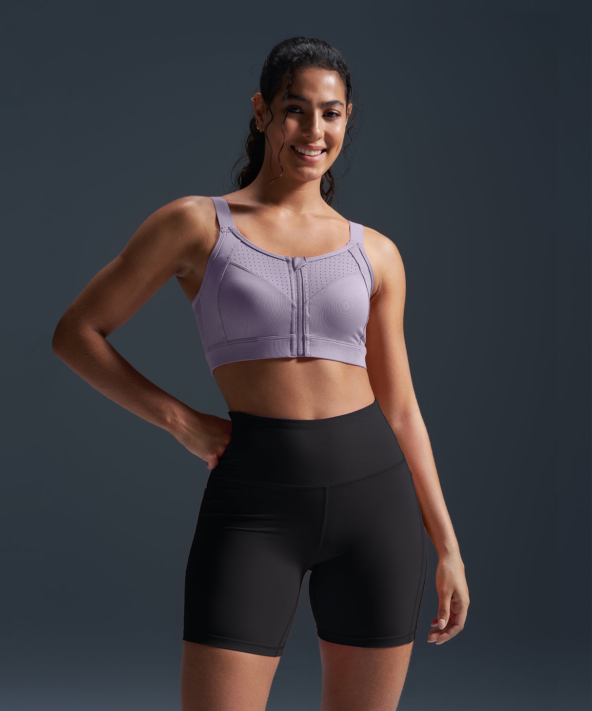 Reggiseno da corsa imbottito con spalline regolabili Power Zip | Reggiseno sportivo ad alto sostegno da donna