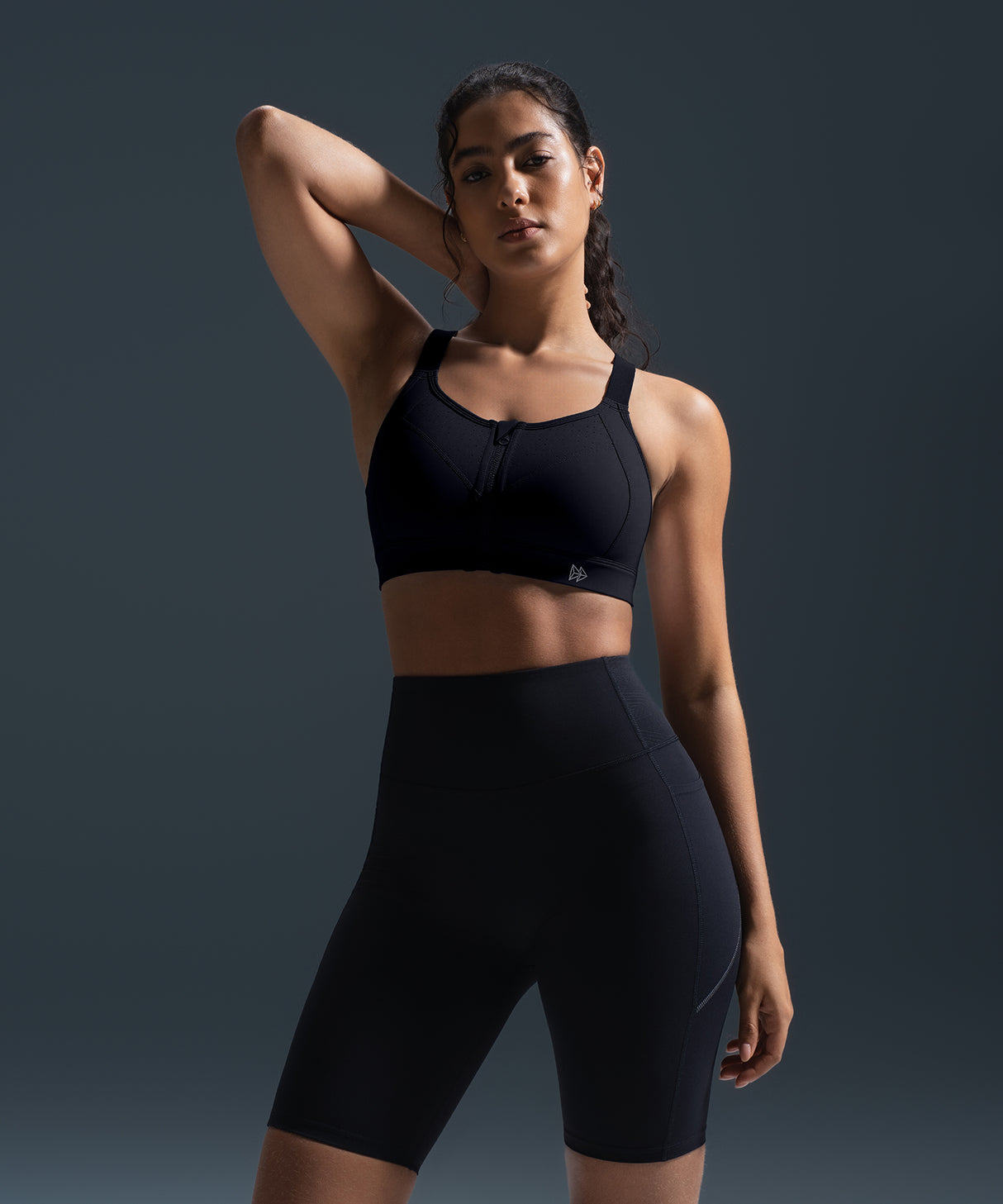 Reggiseno da corsa imbottito con spalline regolabili Power Zip | Reggiseno sportivo ad alto sostegno da donna