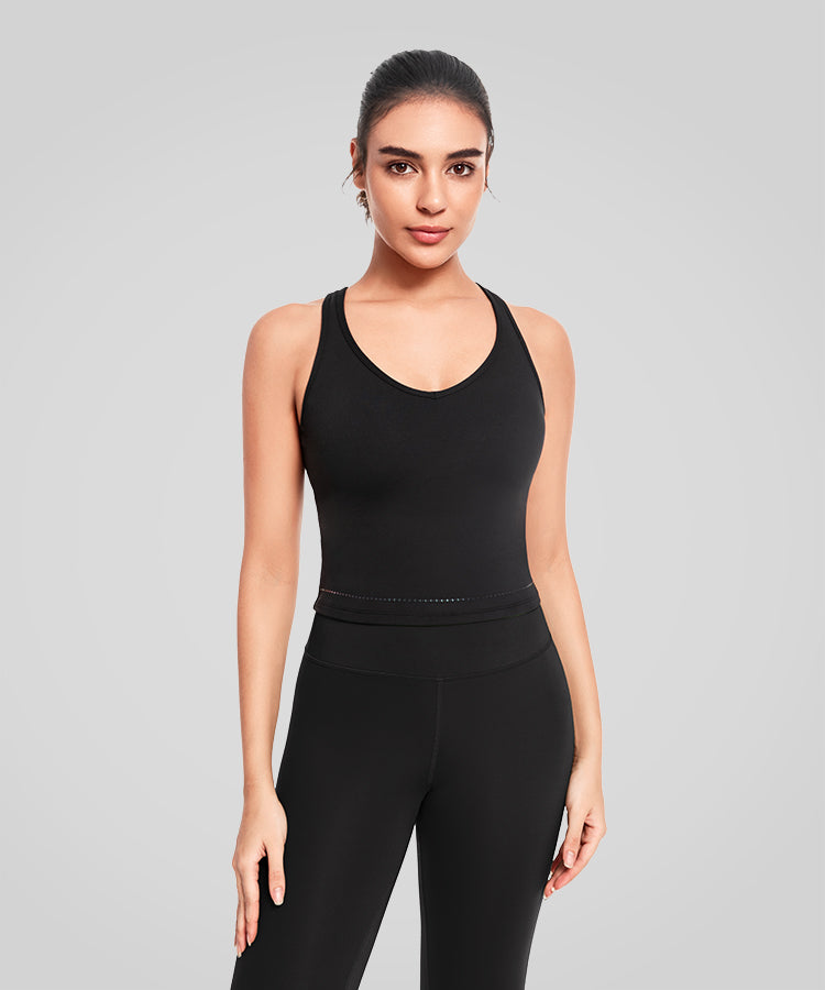 Anywhere Reflective Pattern Padded Longline Yoga Bra | Women's Light Support Sports Bra