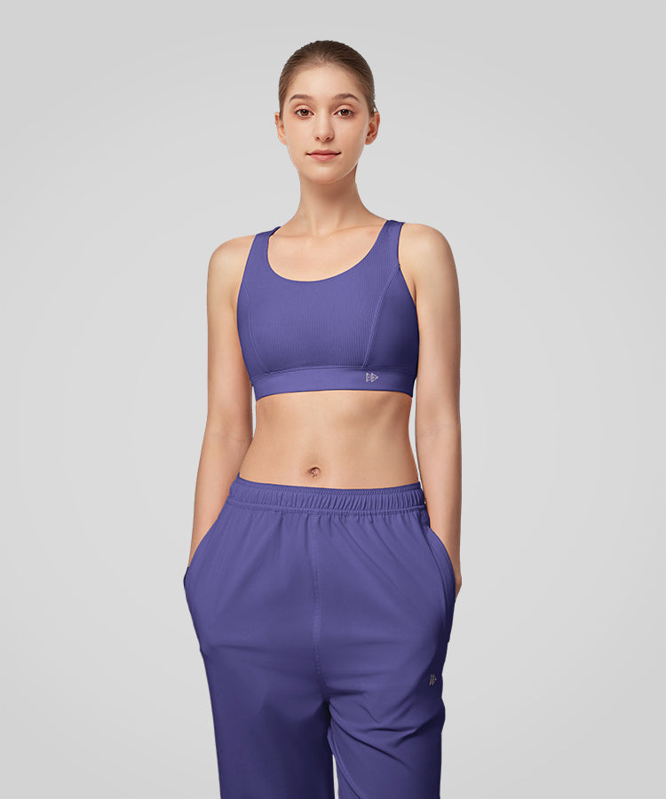 Shift Cross Dünner Gerippter Yoga-BH | Leicht stützender Sport-BH für Damen