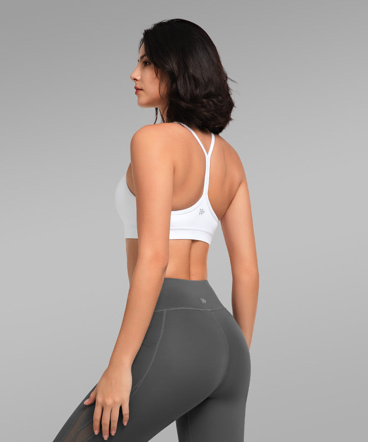 Reggiseno yoga imbottito con scollo a barchetta e spalline sottili Anywhere | Reggiseno sportivo con supporto leggero da donna