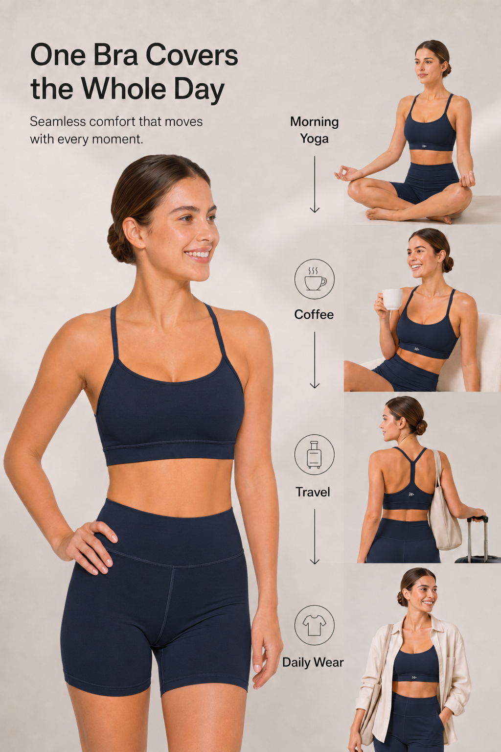 Anywhere™ Scoop Neckline Strappy Padded Yoga Bra | Women's Light Support Sports Bra