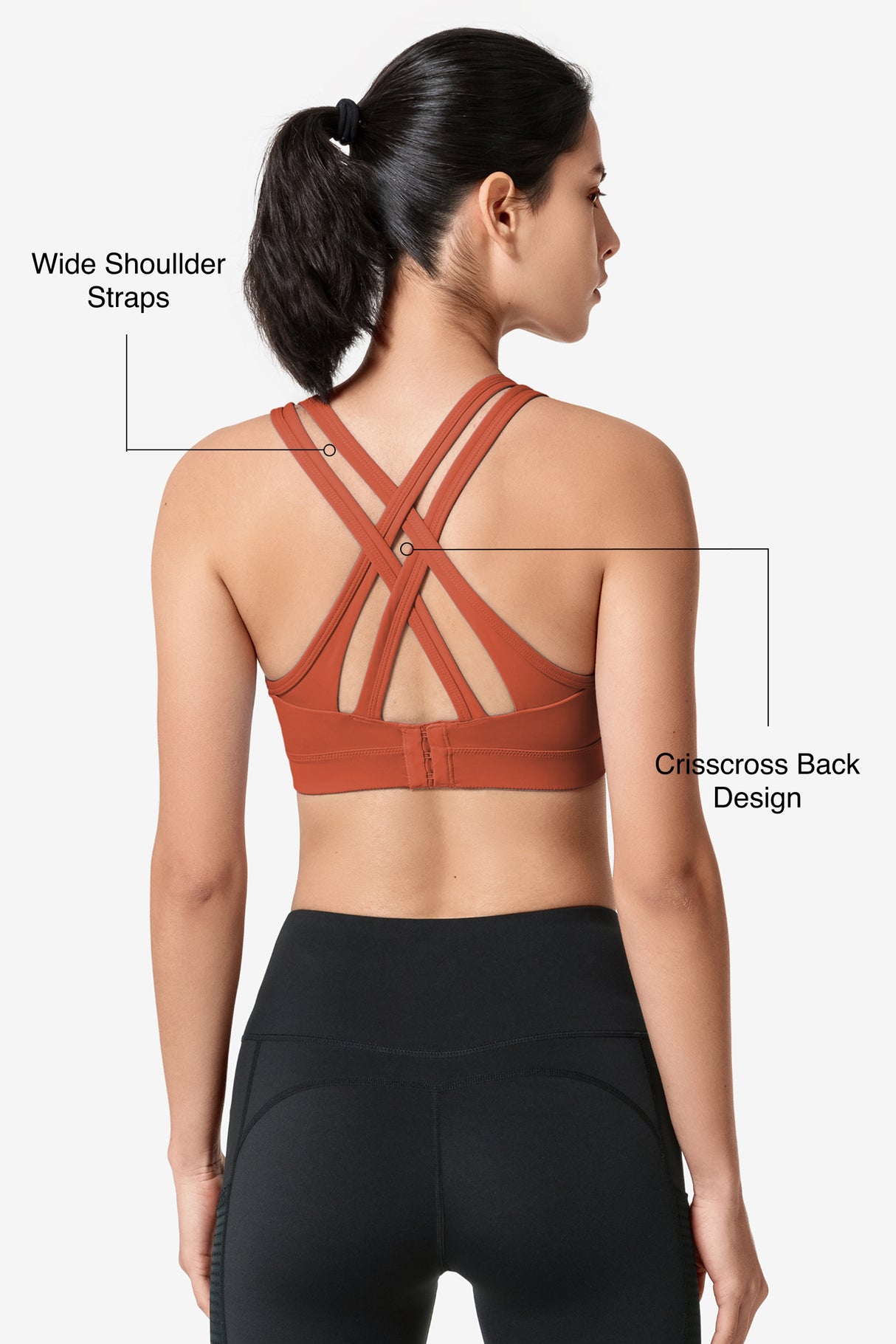 Power™ Cross Back Padded Running Bra | Women's High Support Sports Bra