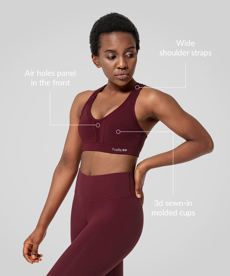 Sujetador para correr con relleno y espalda cruzada Power | Sujetador deportivo de alta sujeción para mujer