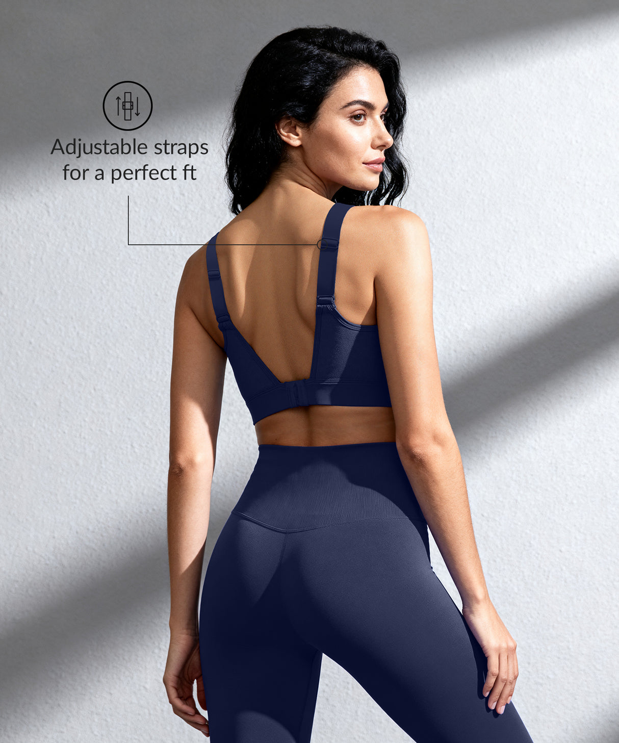 Sujetador deportivo acolchado Power Adjustable Enhance | Sujetador deportivo de sujeción media para mujer