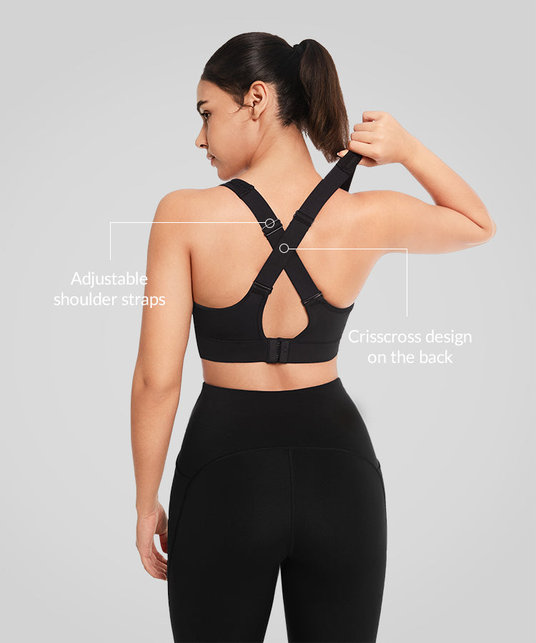 Sujetador deportivo transpirable con espalda cruzada y acolchado para correr | Sujetador deportivo de alta sujeción para mujer Sujetador deportivo transpirable con espalda cruzada y acolchado para correr | Sujetador deportivo de alta sujeción para mujer