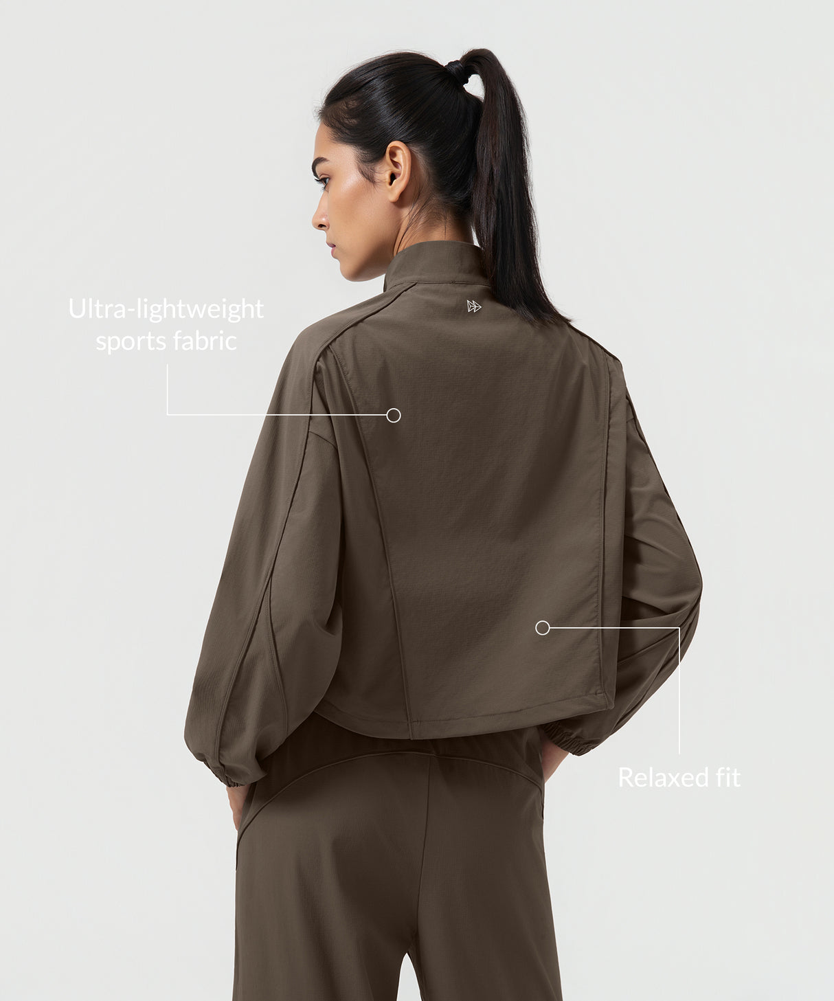 Anywhere Kurzer Stehkragen Mode Freizeitjacke | Damen Sportjacke