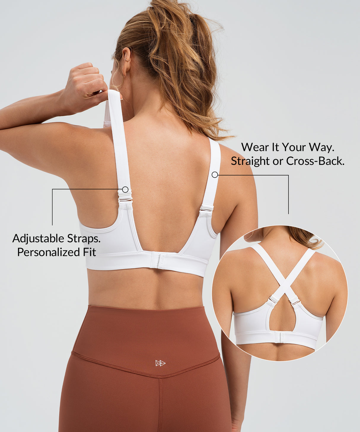 Power Adjustable Enhance Padded Running Bra | Women's High Support Sports Bra