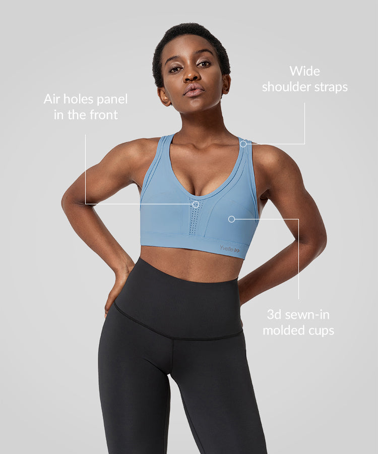 Power Cross Back Padded Running Bra | Women's High Support Sports Bra