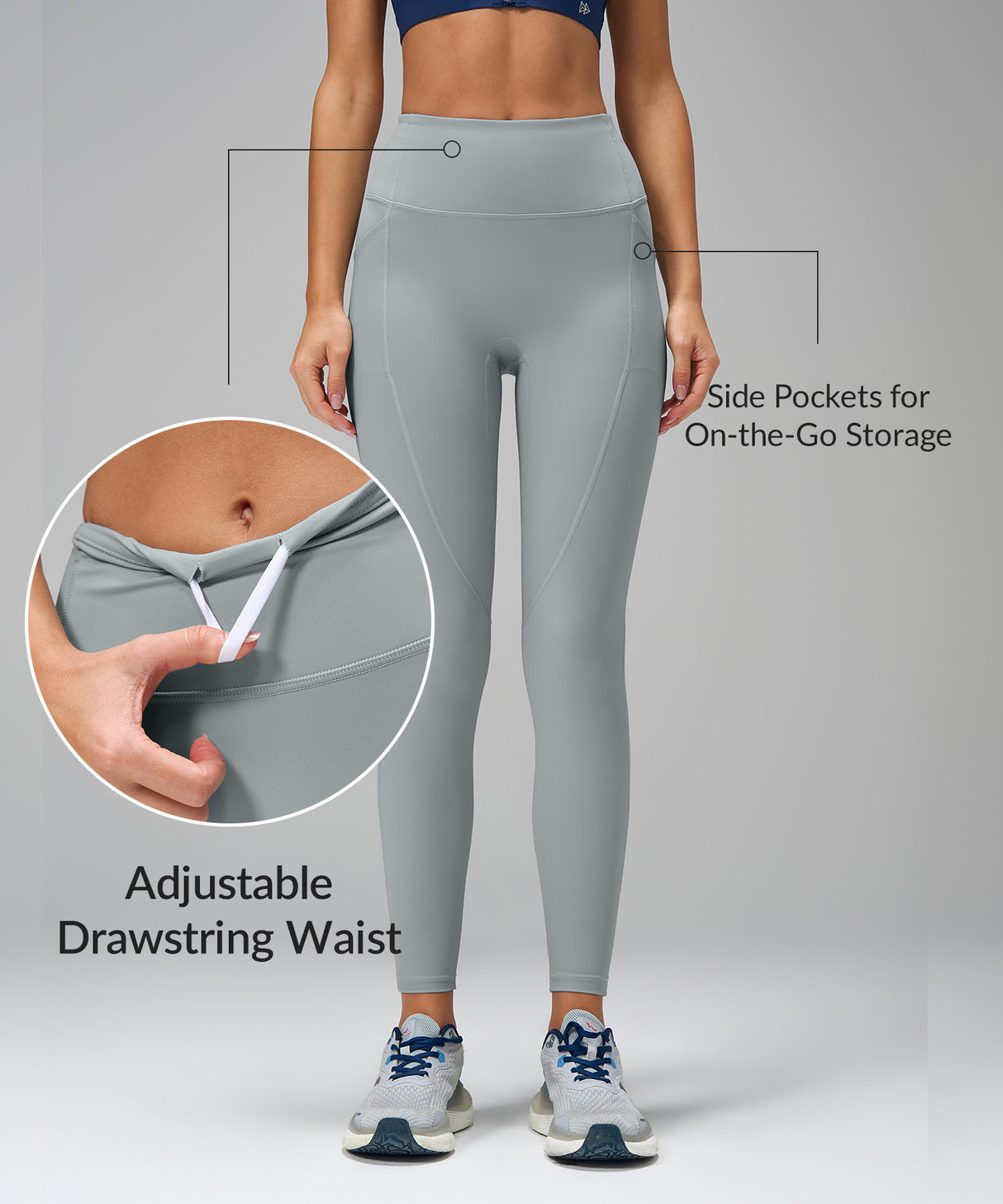 Echo Leggings utan fickor framtill, 65 cm | Damleggings med högt stöd Echo Leggings utan fickor framtill, 65 cm | Damleggings med högt stöd