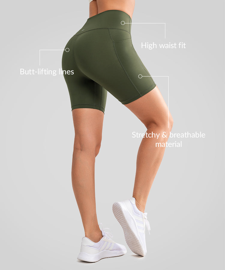 Shorts ajustados de cintura alta Shift para correr (8, 10, 15 y 20 cm) | Shorts deportivos de alta sujeción para mujer