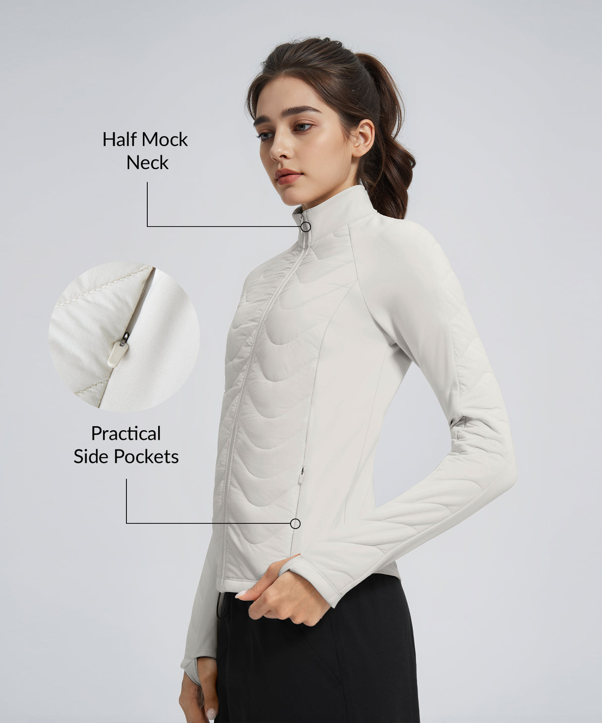 Chaqueta ligera de polar acolchada con cremallera para cualquier ocasión | Chaquetas para mujer Chaqueta ligera de polar acolchada con cremallera para cualquier ocasión | Chaquetas para mujer