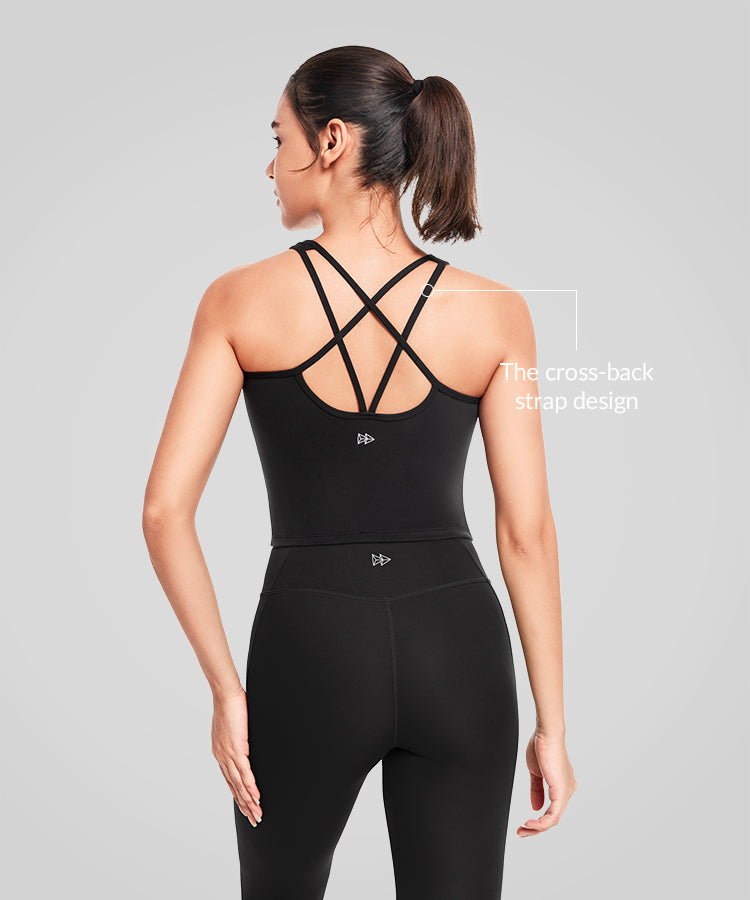 Anywhere Reflective Pattern Padded Longline Yoga Bra | Women's Light Support Sports Bra