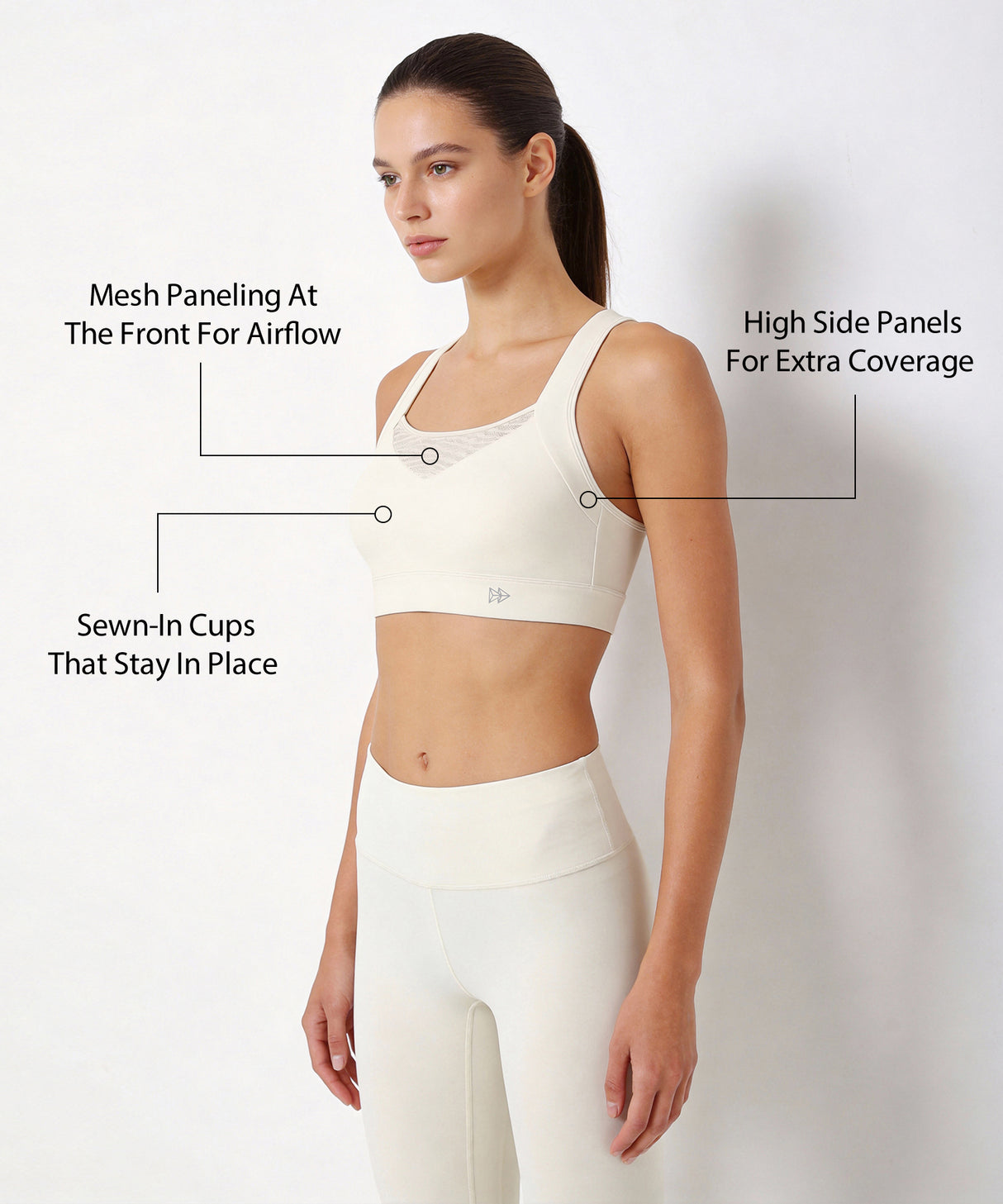 Power Racerback Mesh Full Coverage Running Bra | Women's High Support Sports Bra