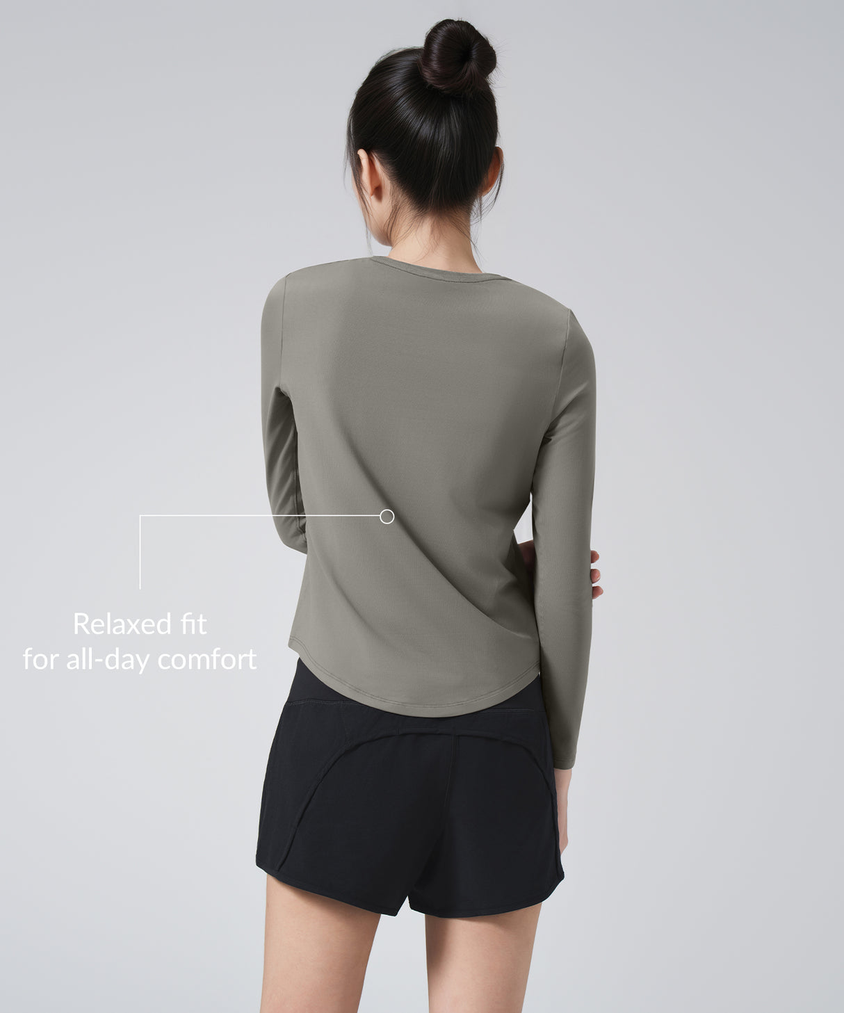 Anywhere Einfarbiges Langarmshirt | Damen Langarm T-Shirt