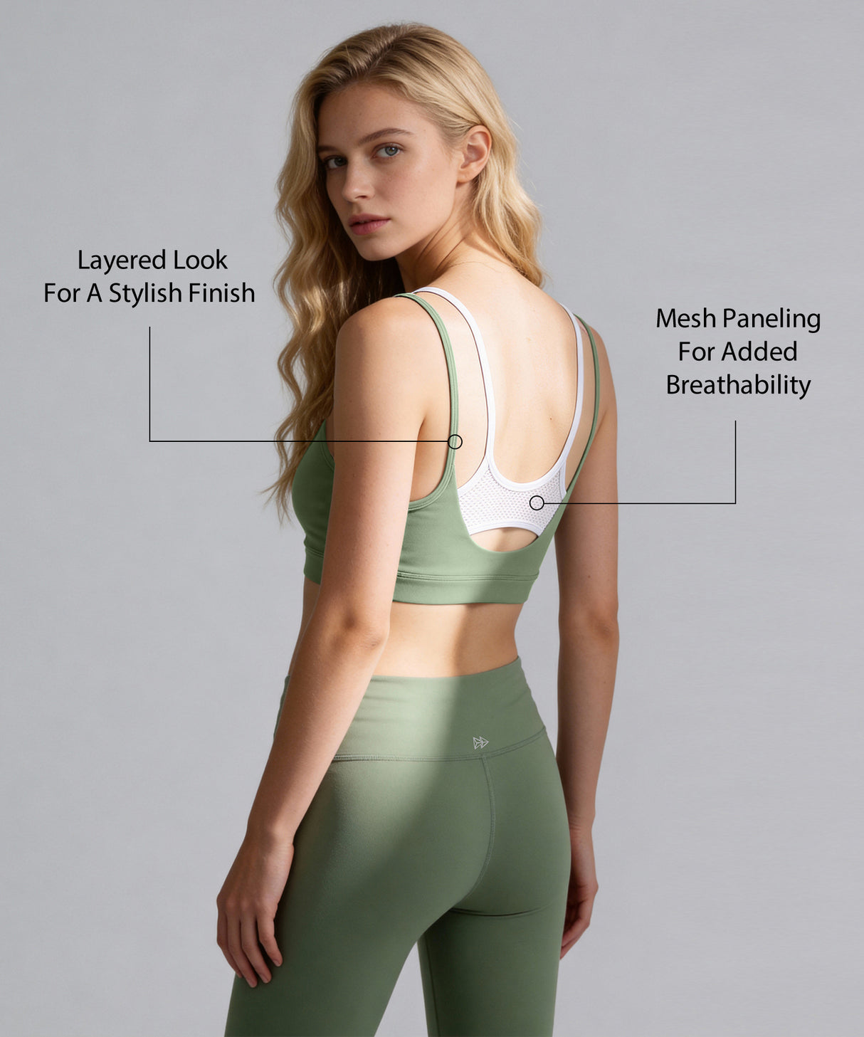 Anywhere Double Straps Removable Cups Mesh Yoga Bra | Women's Light Support Sports Bra