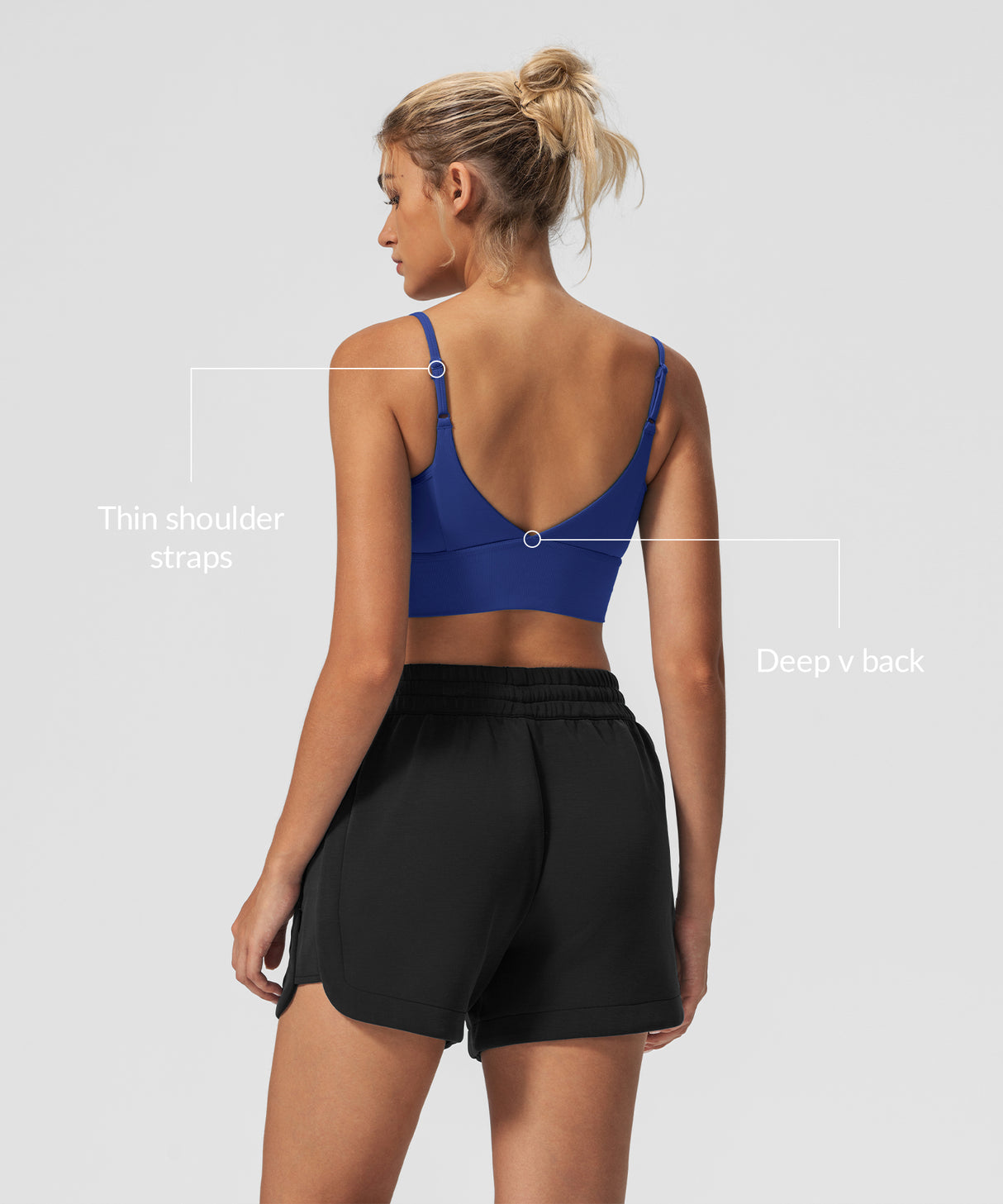 Echo V-Neck Ribbed Padded Yoga Bra | Women's Light Support Sports Bra