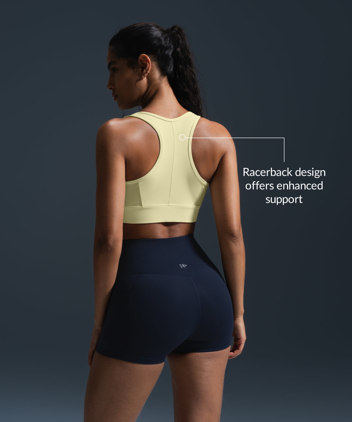 Reggiseno da corsa imbottito con zip frontale Enfold Racerback | Reggiseno sportivo ad alto sostegno da donna