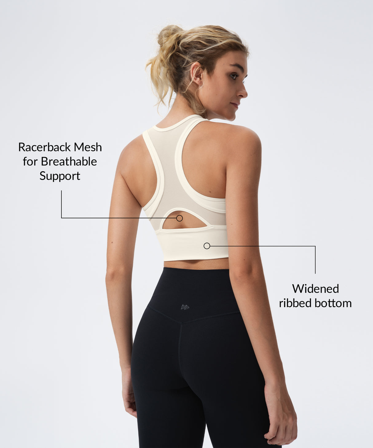 Echo Deep V-Neck Mesh Longline Padded Yoga Bra | Women's Light Support Sports Bra