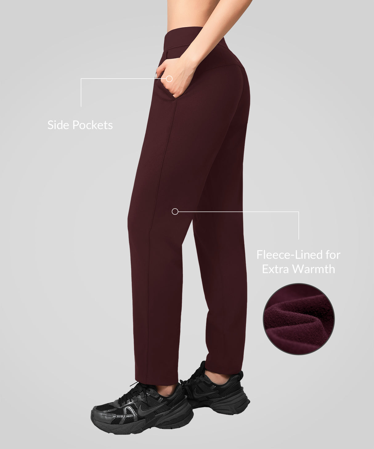 Pantaloni sportivi casual con fodera in pile e tasche ovunque | Pantaloni sportivi da donna Pantaloni sportivi casual con fodera in pile e tasche ovunque | Pantaloni sportivi da donna