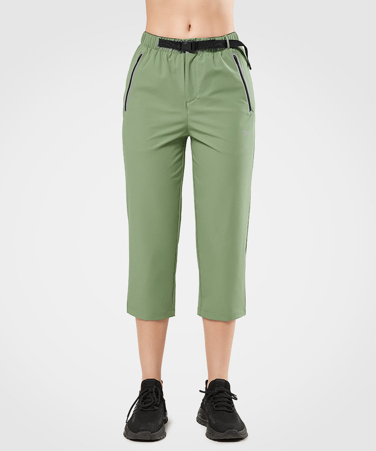 Sculpt Buckle Belt Pocket Cropped Pants | Women's Sports Pants