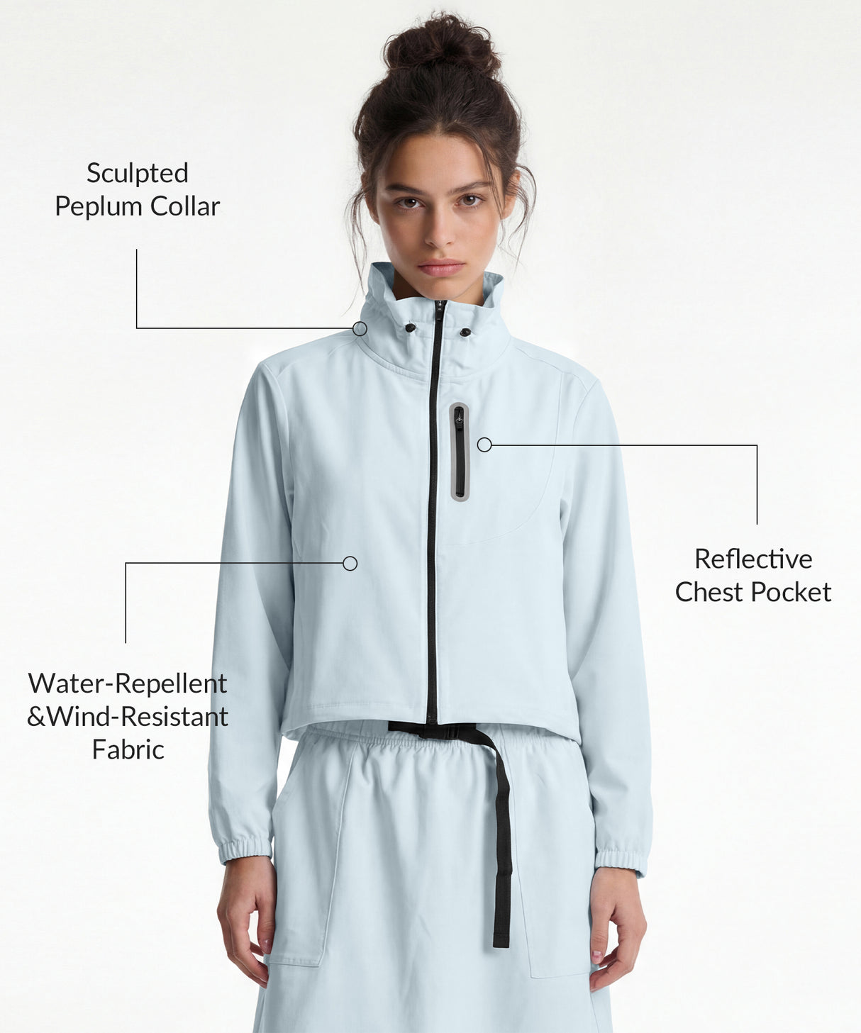 Anywhere Crop Drawcords Durable Waterproof Softshell Jacket | Women's Sports Jacket