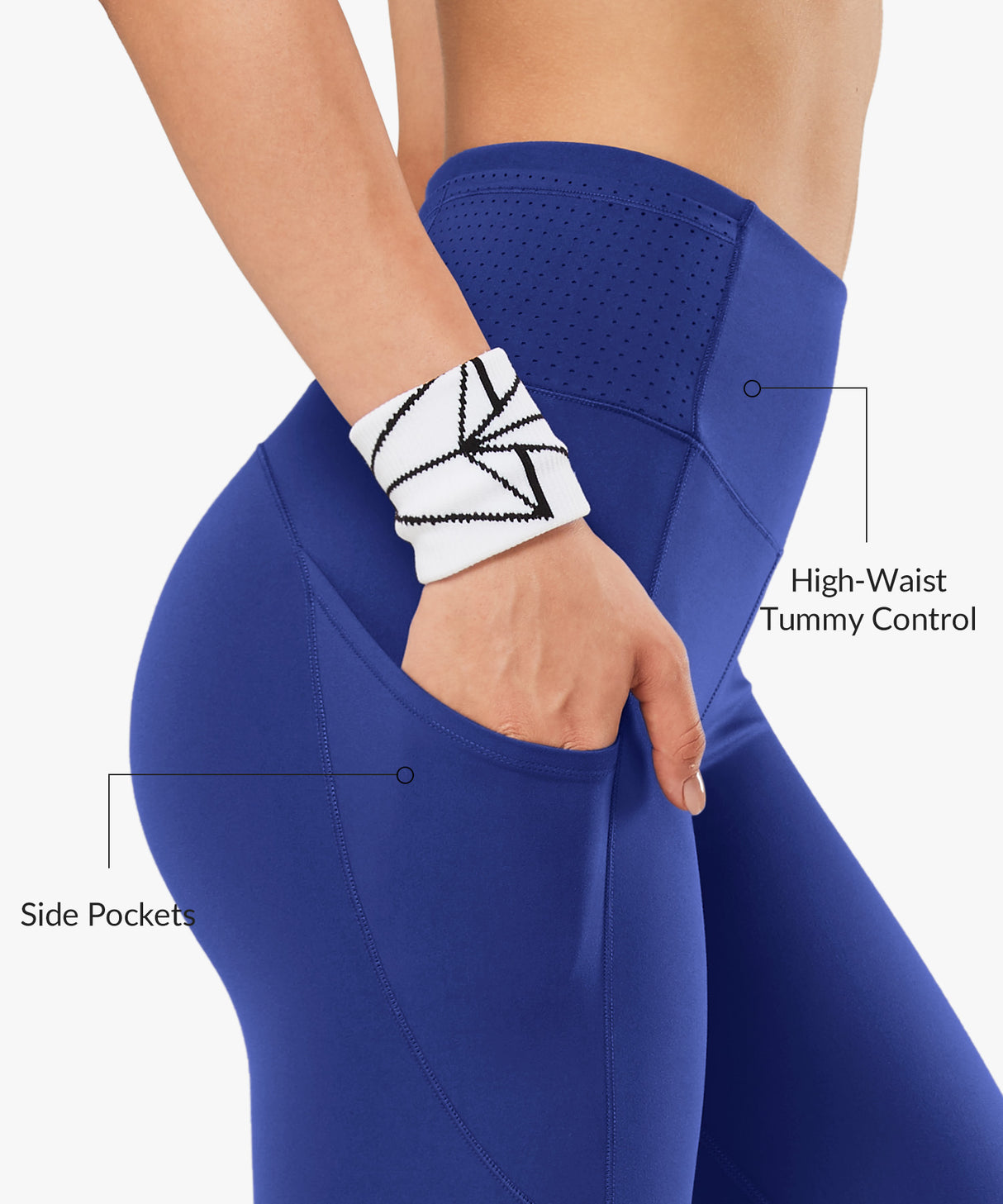 Hög midja, skulpterande fitnessleggings, 68 cm | Damleggings med högt stöd