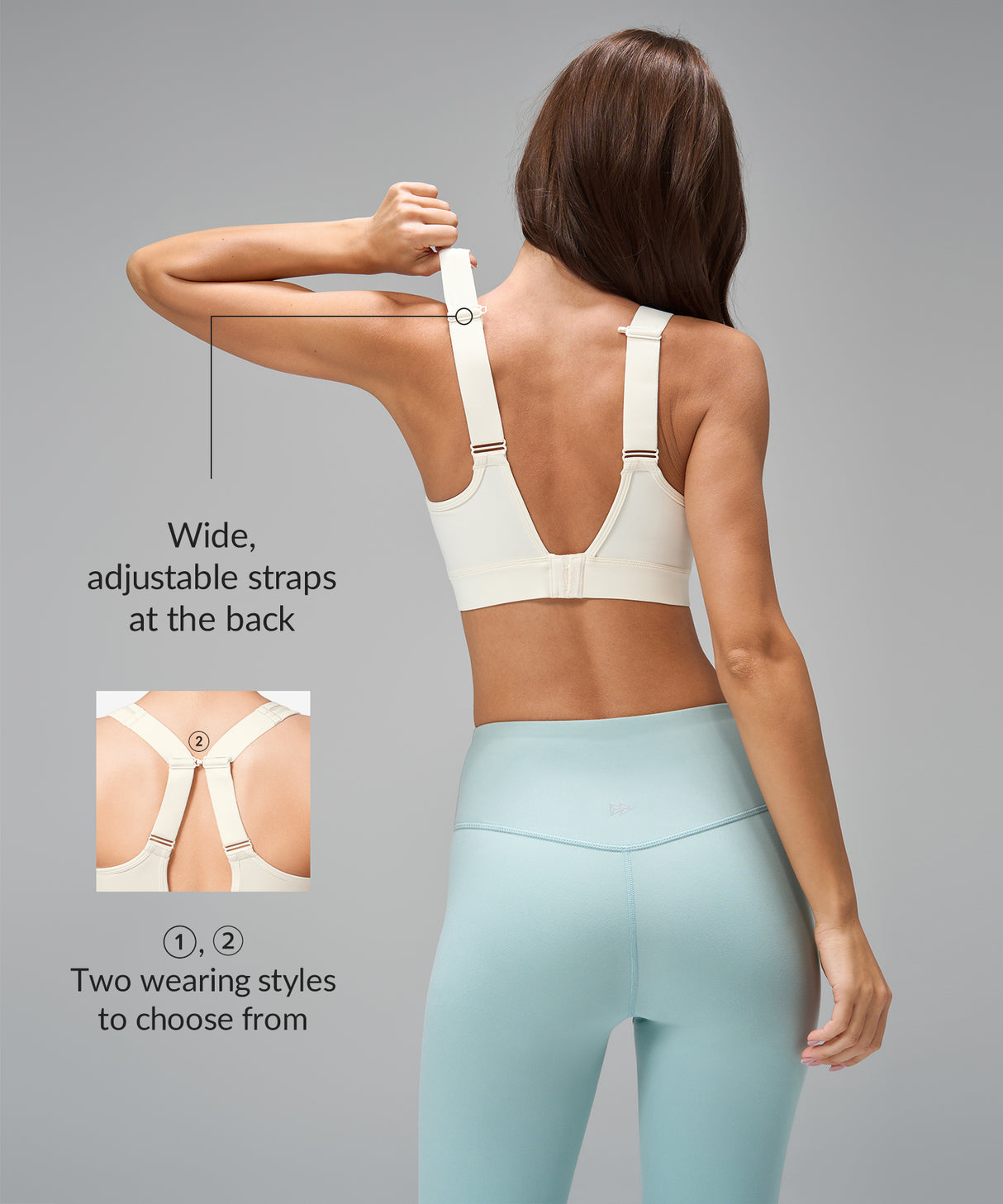 Power Sexy Sport-BH mit verstellbaren Trägern aus Mesh vorne | Sport-BH mit starker Unterstützung für Damen