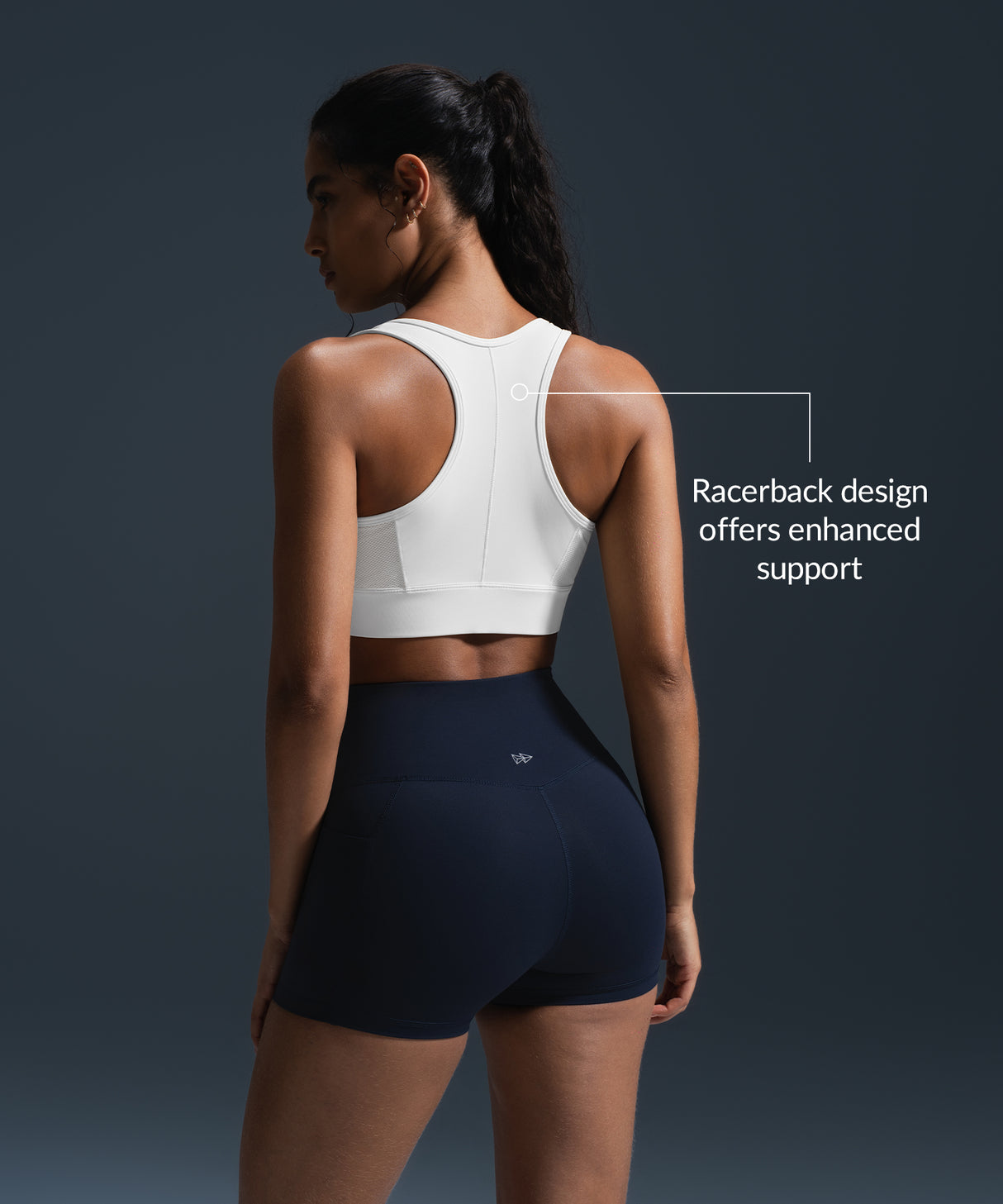 Reggiseno da corsa imbottito con zip frontale Enfold Racerback | Reggiseno sportivo ad alto sostegno da donna