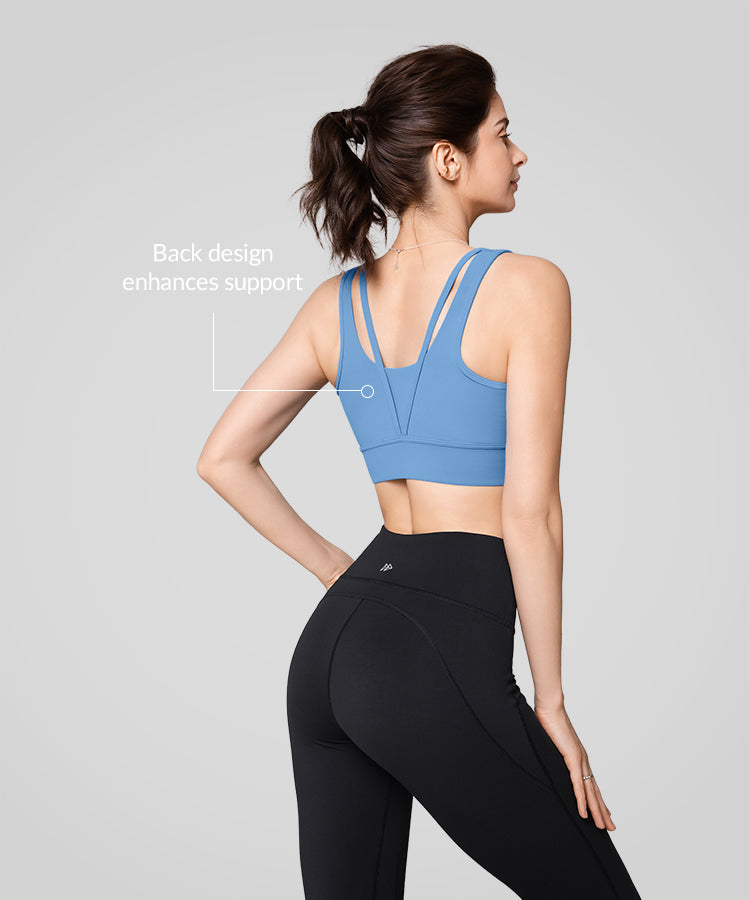 Sujetador deportivo Anywhere con escote redondo y costuras mínimas | Sujetador deportivo de sujeción ligera para mujer