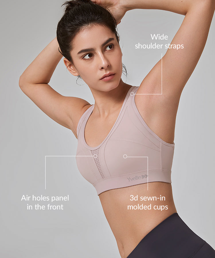 Power Cross Back Padded Running Bra | Women's High Support Sports Bra