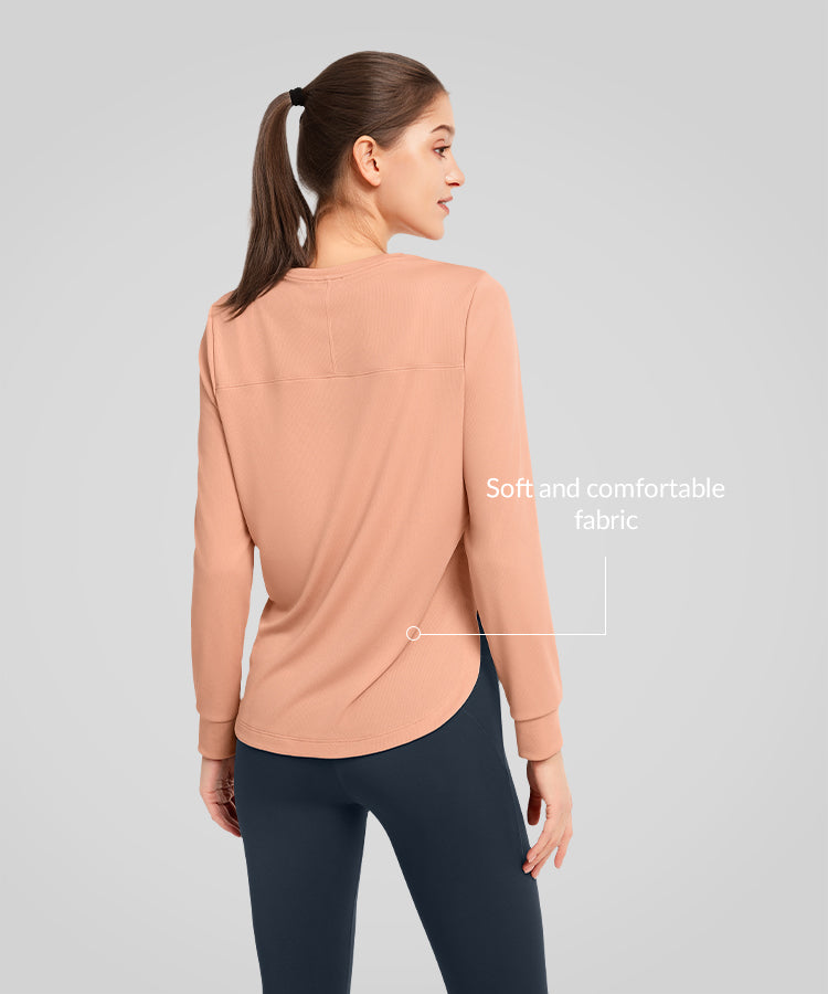 T-shirt tinta unita con spacchi laterali Anywhere | T-shirt a maniche lunghe da donna T-shirt tinta unita con spacchi laterali Anywhere | T-shirt a maniche lunghe da donna