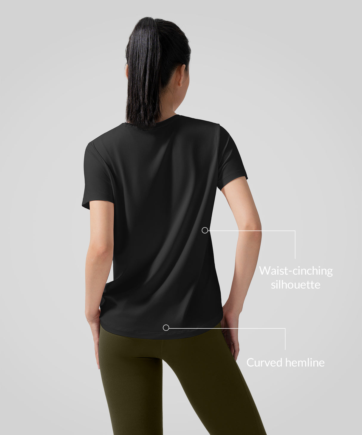T-shirt leggera aderente tinta unita Anywhere | T-shirt a maniche corte da donna T-shirt leggera aderente tinta unita Anywhere | T-shirt a maniche corte da donna