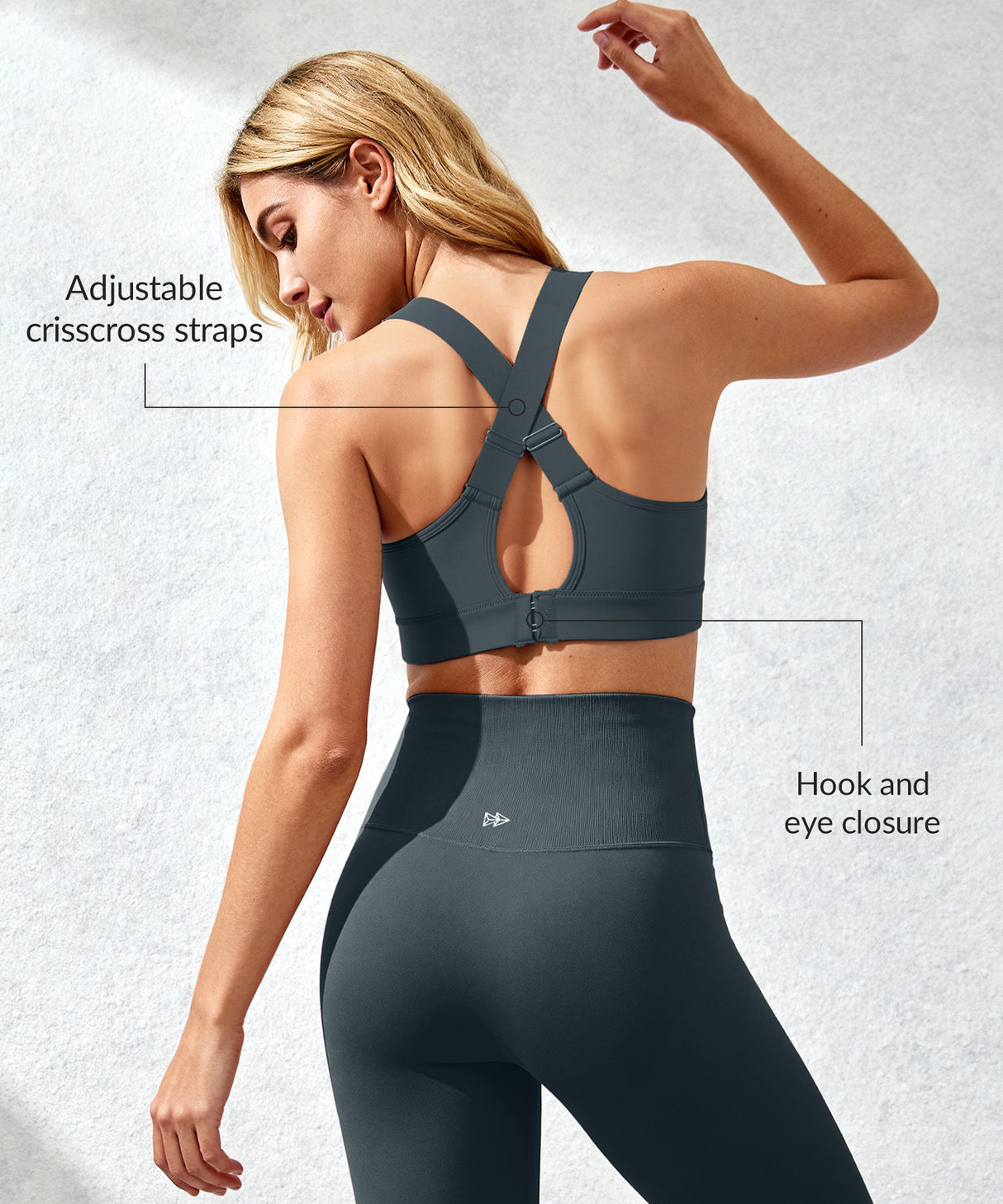 Löpar-BH med kraftfull V-ringning och vadderad rygg | Sport-BH med högt stöd för kvinnor