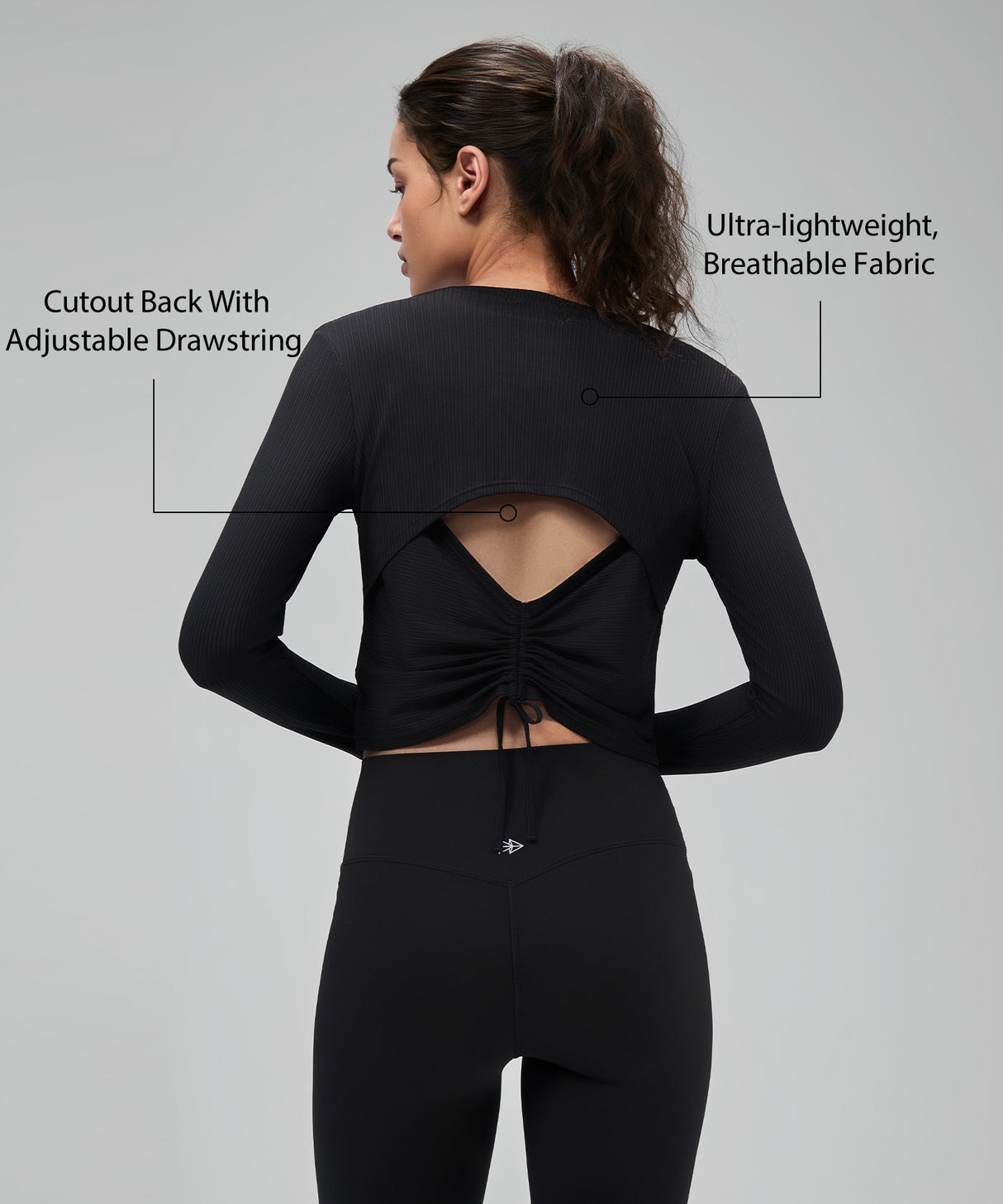 Anywhere Lightweight Drawstring Long sleeves Yoga Tee| Women's Sports T-shirt