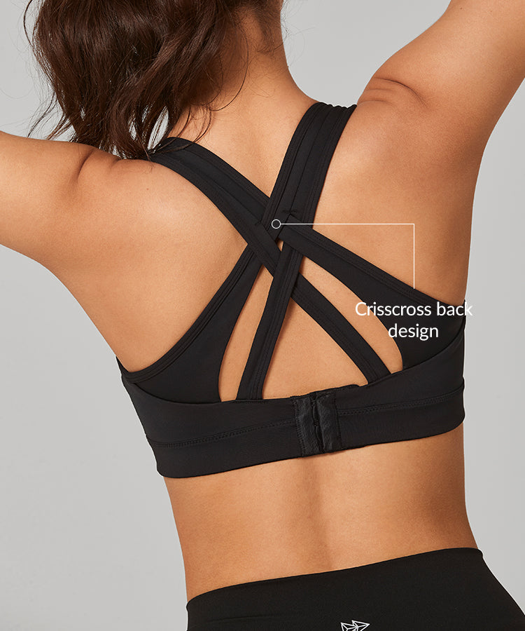 Power Cross Back Vadderad Löpar-BH | Sport-BH med Högt Stöd för Damer
