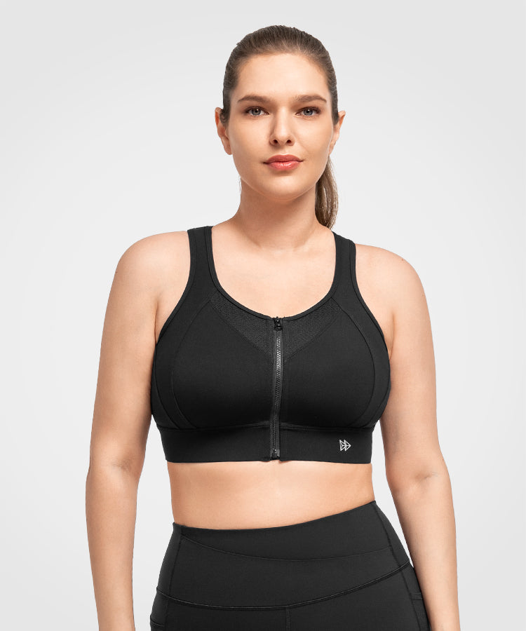 Echo Jacquard Mesh Zip Front Padded Running Bra | Women's High Support Sports Bra Echo Jacquard Mesh Zip Front Padded Running Bra | Women's High Support Sports Bra
