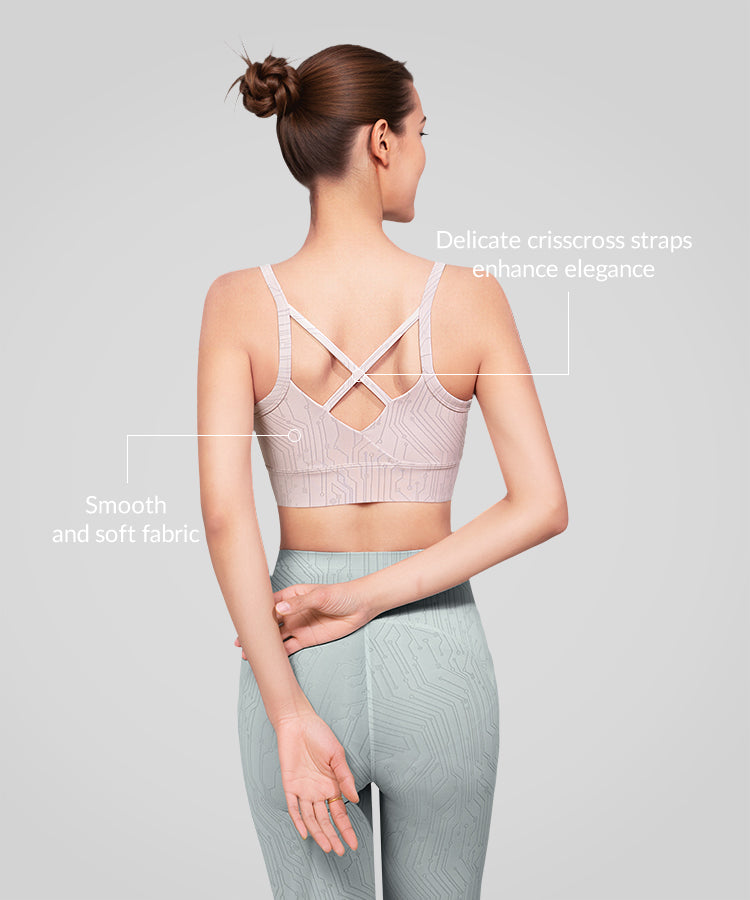 Anywhere Yoga-BH mit V-Ausschnitt und überkreuzten dünnen Trägern | Sport-BH mit leichter Stützfunktion für Damen