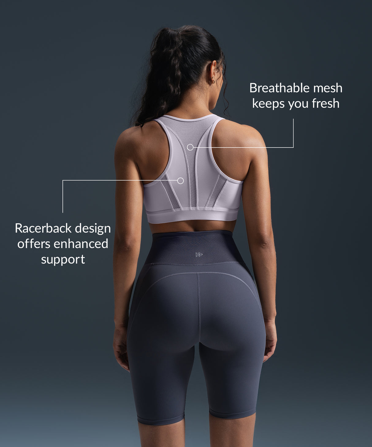 Enfold Zip Mesh Padded Running Bra | Women's High Support Sports Bra