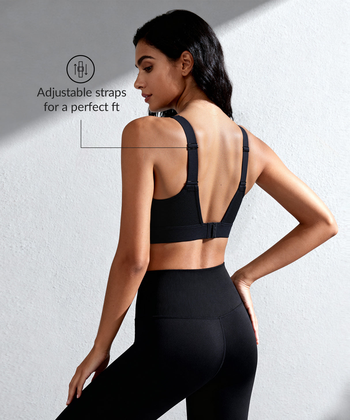 Justerbar löpar-BH med vadderad dämpning | Sport-BH med medelhögt stöd för kvinnor