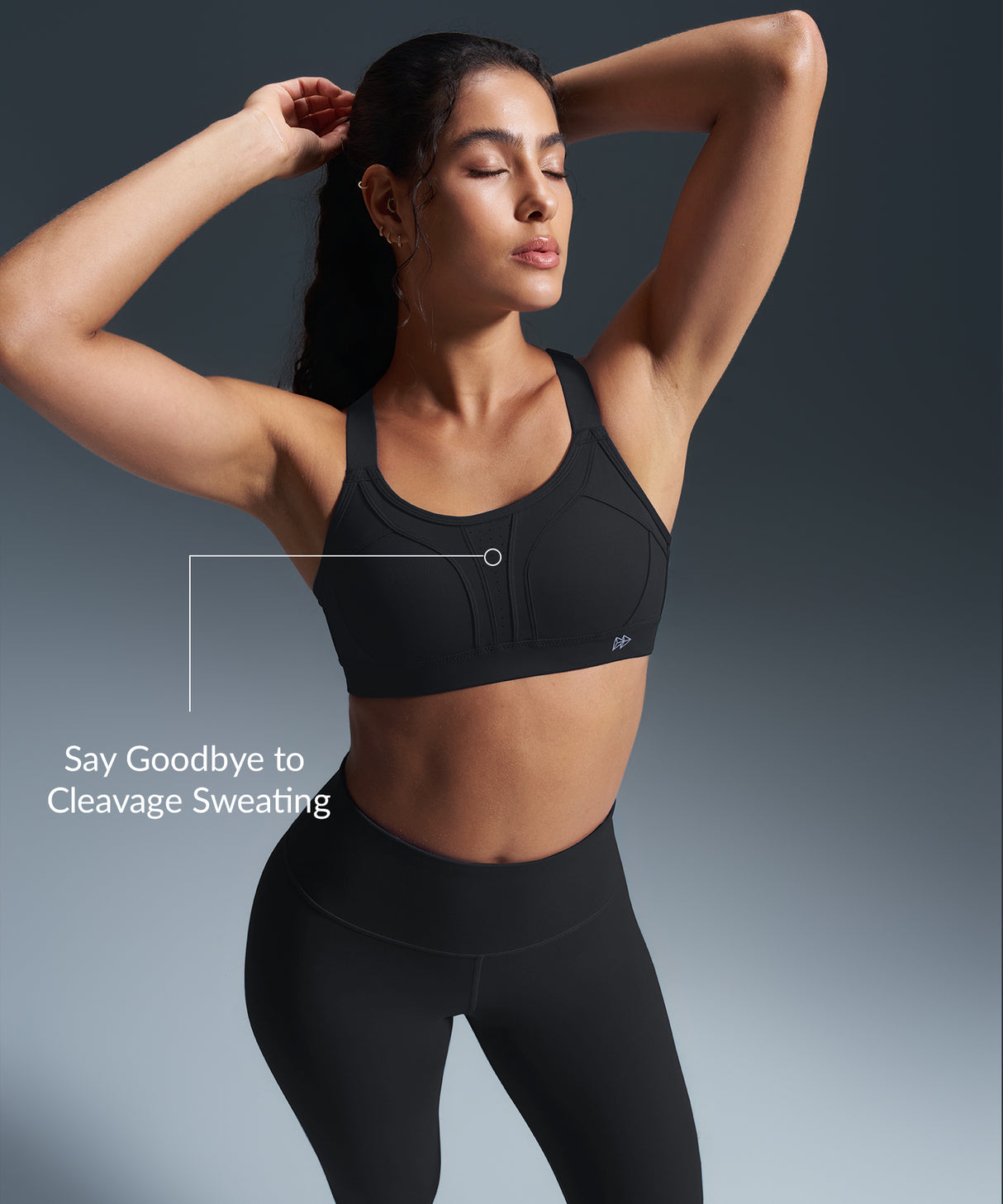 Reggiseno da corsa imbottito con incrocio regolabile Power | Reggiseno sportivo ad alto sostegno da donna